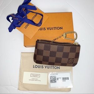 LOUIS VUITTON Damier Ebene Key Pouch Authentic